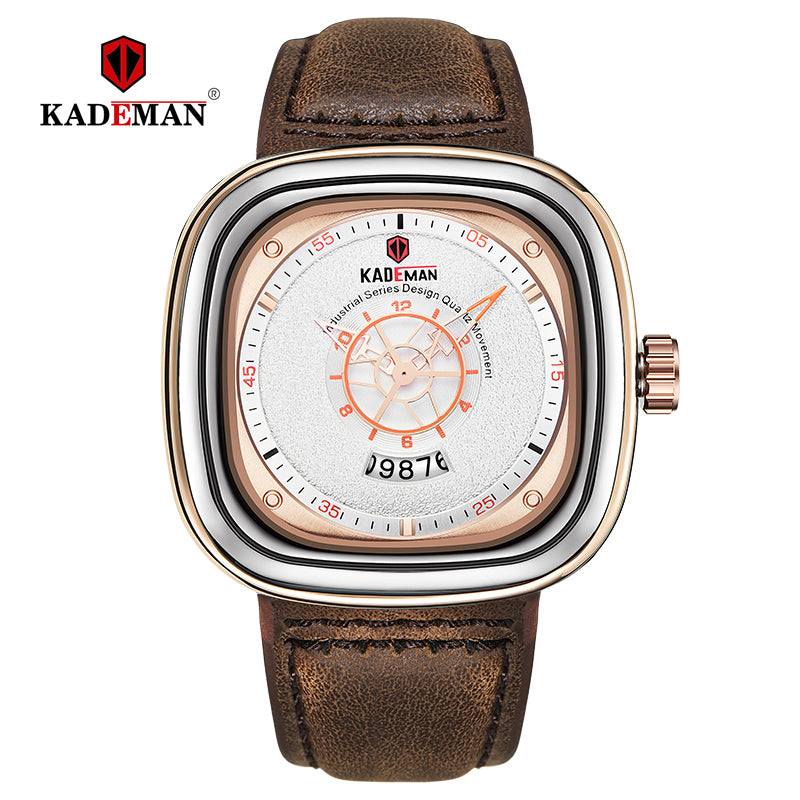 kademan Analog Watch - For Men - Buy kademan Analog Watch - For Men Dark  Brown Unique Time And Date Casual Sports Tonneau Display Leather Online at  Best Prices in India | Flipkart.com